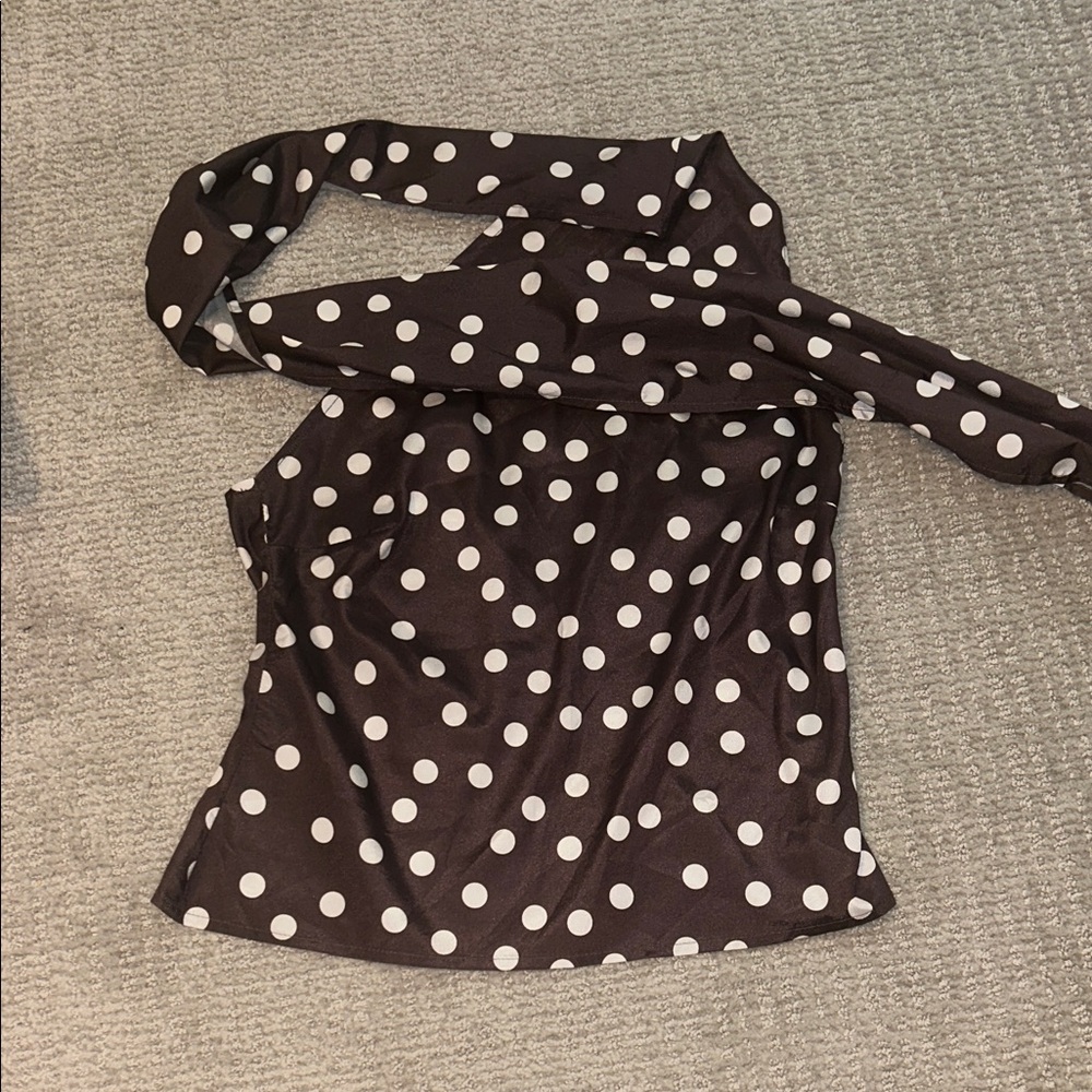 Revolve Brown Polka Dot Women's Top